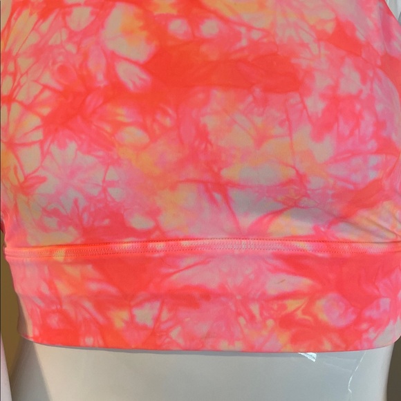 Lululemon Energy Bra High Neck LongLine Coral /Pink /Yellow Floral $58 NWOT - Picture 8 of 9